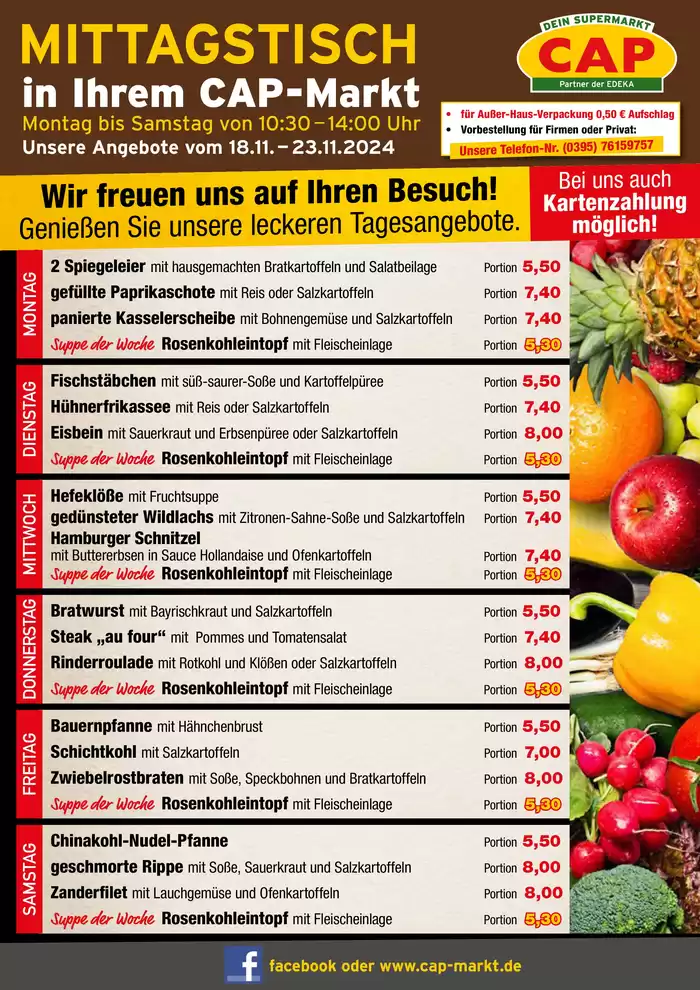 CAP Markt Katalog in Neubrandenburg | Neue Angebote zum Entdecken | 18.11.2024 - 23.11.2024