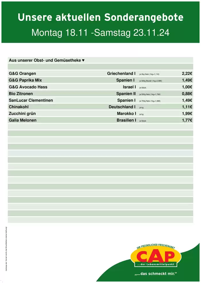 CAP Markt Katalog in Weingarten | Sonderangebote für Sie | 18.11.2024 - 23.11.2024