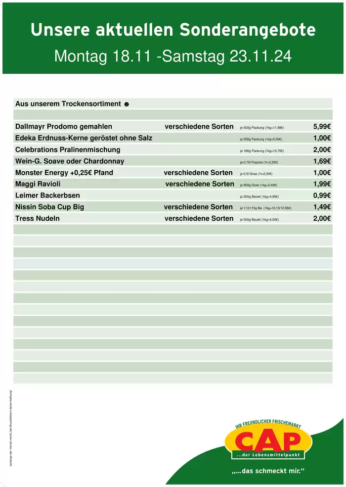 CAP Markt Katalog in Weingarten | Sonderangebote für Sie | 18.11.2024 - 23.11.2024