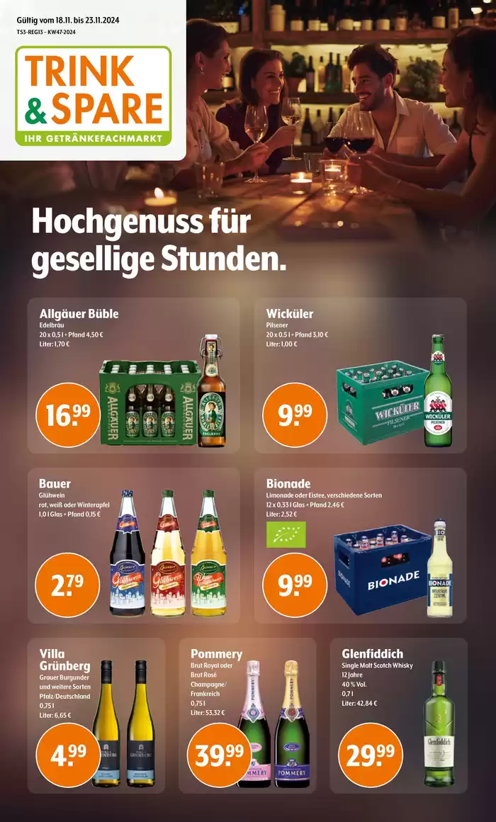 Trink und Spare Katalog in Bottrop | Top-Deals für alle Kunden | 18.11.2024 - 23.11.2024