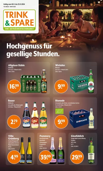 Trink und Spare Katalog | Top-Deals für alle Kunden | 18.11.2024 - 23.11.2024