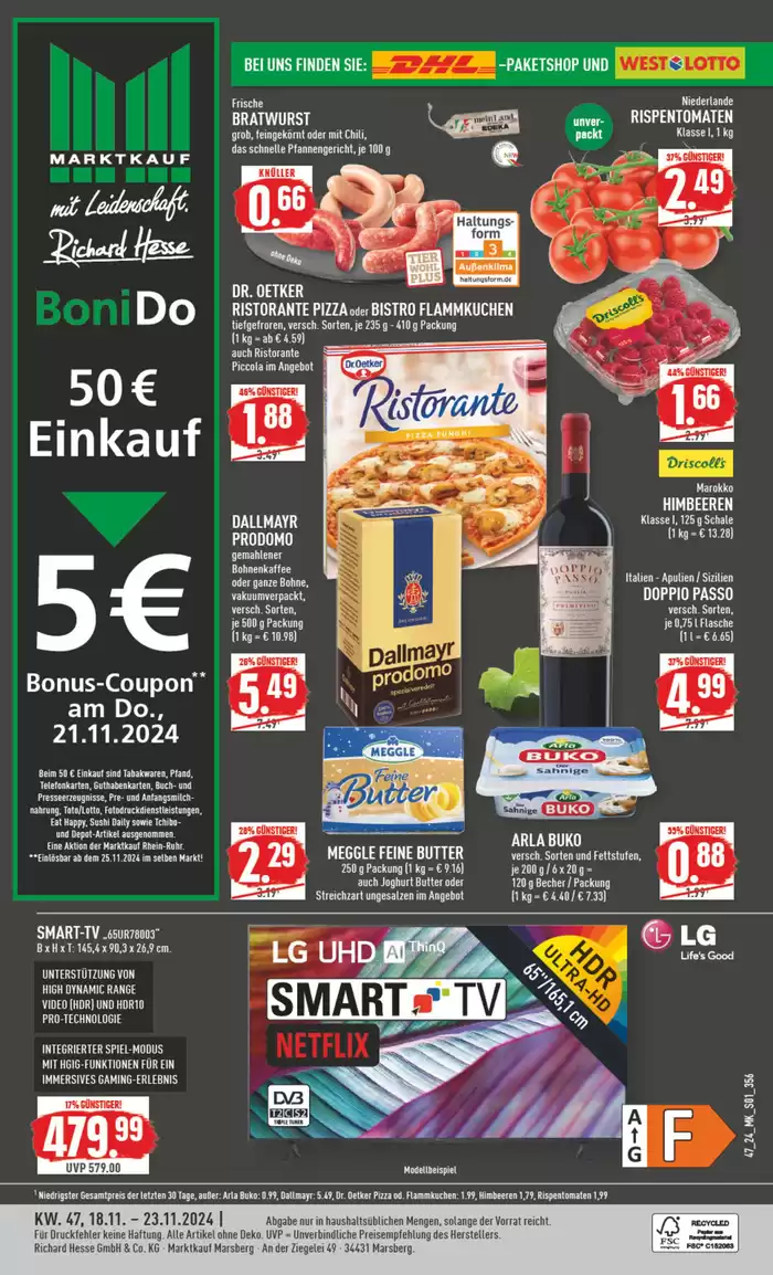 Marktkauf Katalog in Marsberg | Top-Angebote für Sparfüchse | 17.11.2024 - 1.12.2024