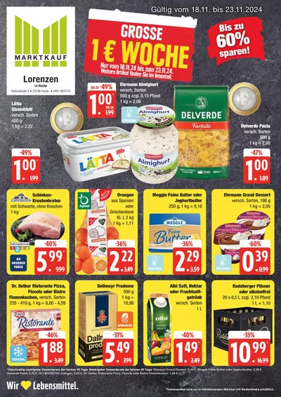 Angebote von Supermärkte in Heide | Aktuelle Deals und Angebote in Marktkauf | 17.11.2024 - 1.12.2024