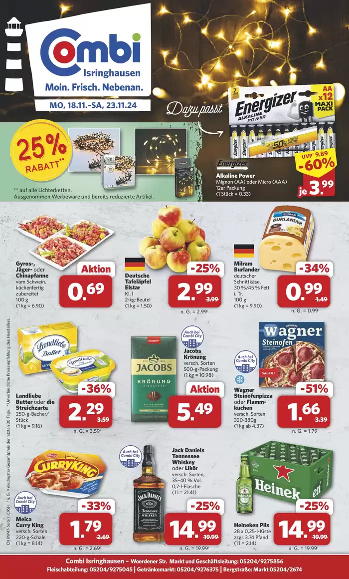 Combi Markt Katalog in Steinhagen (Gütersloh) | Top-Angebote für Sparfüchse | 17.11.2024 - 23.11.2024