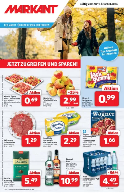 Angebote von Supermärkte in Leer (Ostfriesland) | Exklusive Deals und Schnäppchen in Markant Markt | 17.11.2024 - 23.11.2024