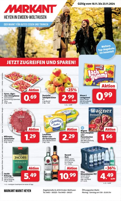 Angebote von Supermärkte in Emden | Unsere besten Deals für Sie in Markant Markt | 17.11.2024 - 23.11.2024