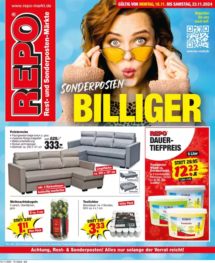 Repo Markt Katalog in Bleicherode | Tolle Rabatte auf ausgewählte Produkte | 17.11.2024 - 1.12.2024