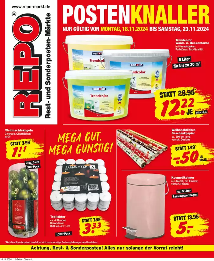 Repo Markt Katalog in Chemnitz | Exklusive Deals für unsere Kunden | 17.11.2024 - 1.12.2024