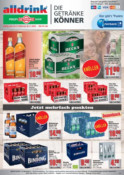 alldrink Katalog in Frankfurt am Main | Top-Deals und Rabatte | 17.11.2024 - 30.11.2024