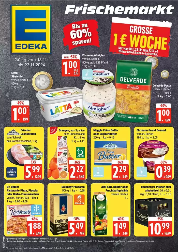 Edeka Frischemarkt Katalog in Carlow | Edeka Frischemarkt flugblatt | 18.11.2024 - 24.11.2024