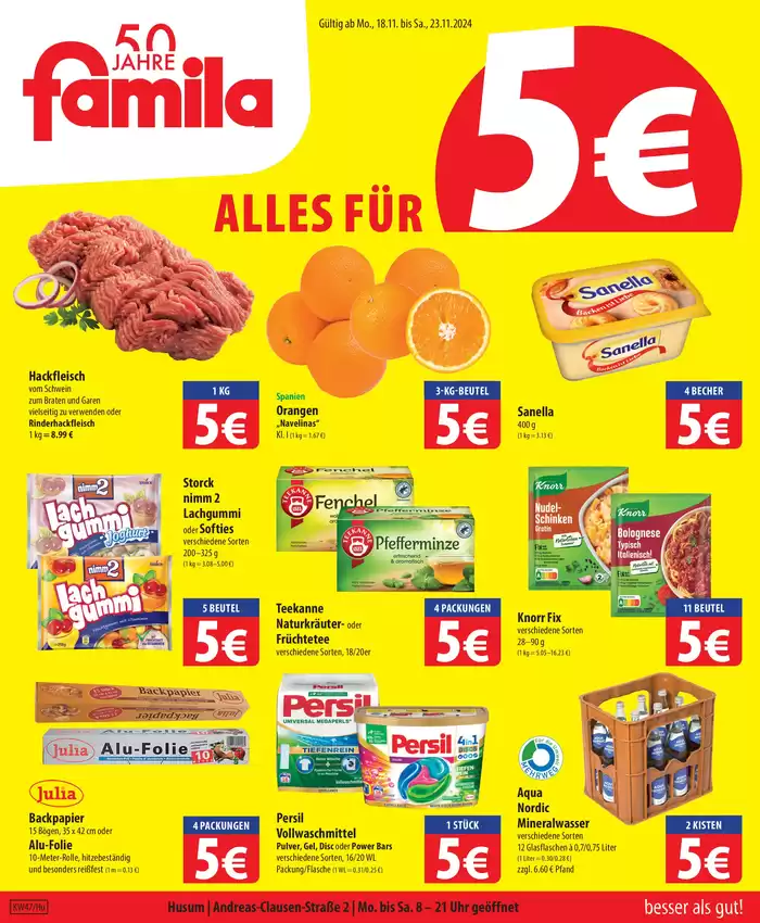 famila Katalog in Husum | Tolles Angebot für Schnäppchenjäger | 17.11.2024 - 23.11.2024