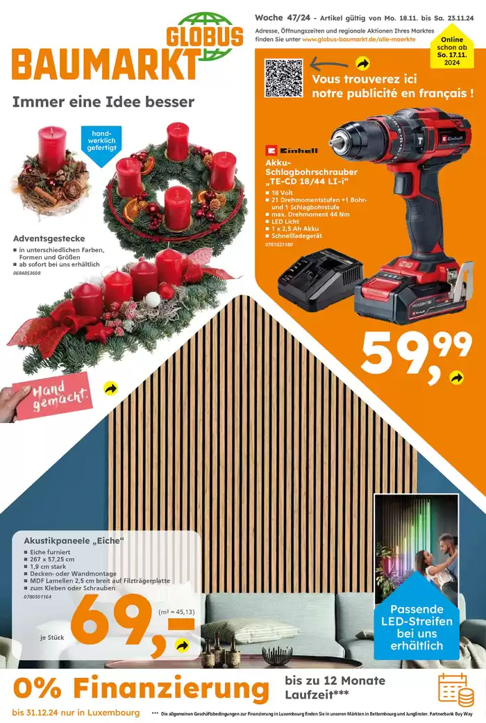 Globus Baumarkt Katalog in Wellen | Attraktive Angebote entdecken | 17.11.2024 - 23.11.2024