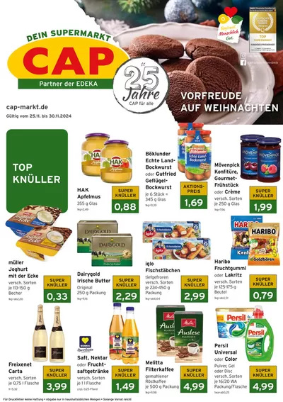 CAP Markt Katalog in Bergisch Gladbach | Tolle Rabatte auf ausgewählte Produkte | 25.11.2024 - 30.11.2024