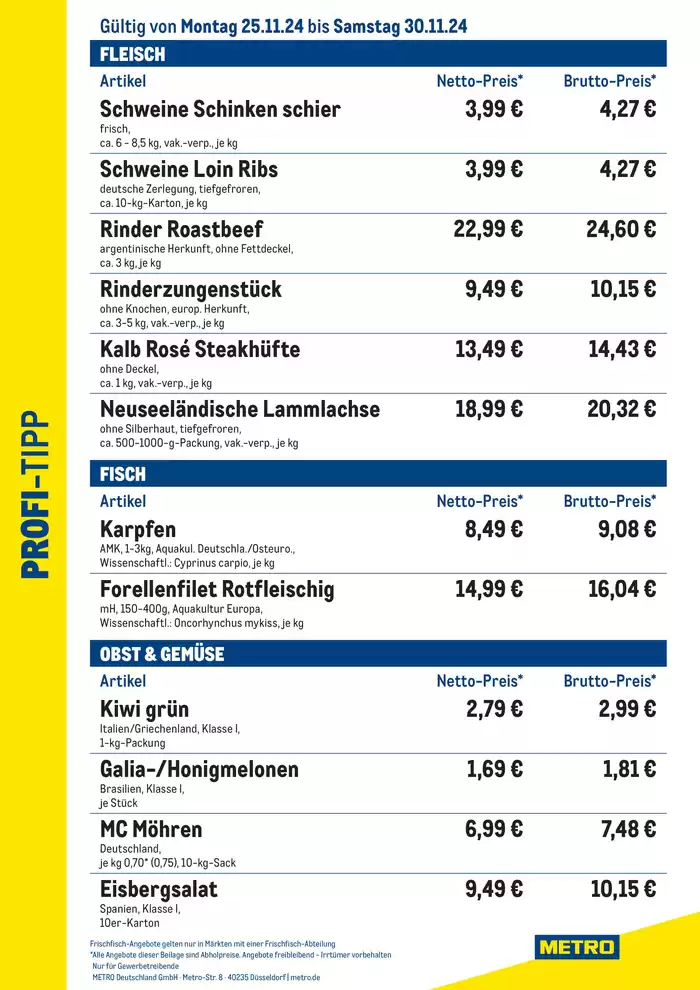 Metro Katalog in Greifswald | Profi Tipp | 25.11.2024 - 30.11.2024