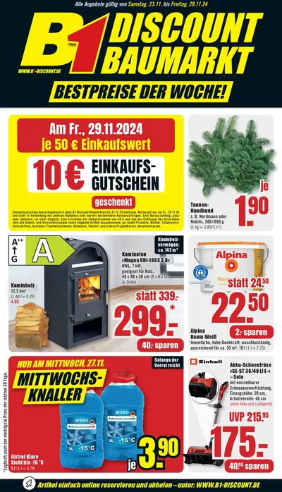 Angebote von Baumärkte und Gartencenter in Bad Salzuflen | B1 Discount Baumarkt flugblatt in B1 Discount Baumarkt | 23.11.2024 - 7.12.2024