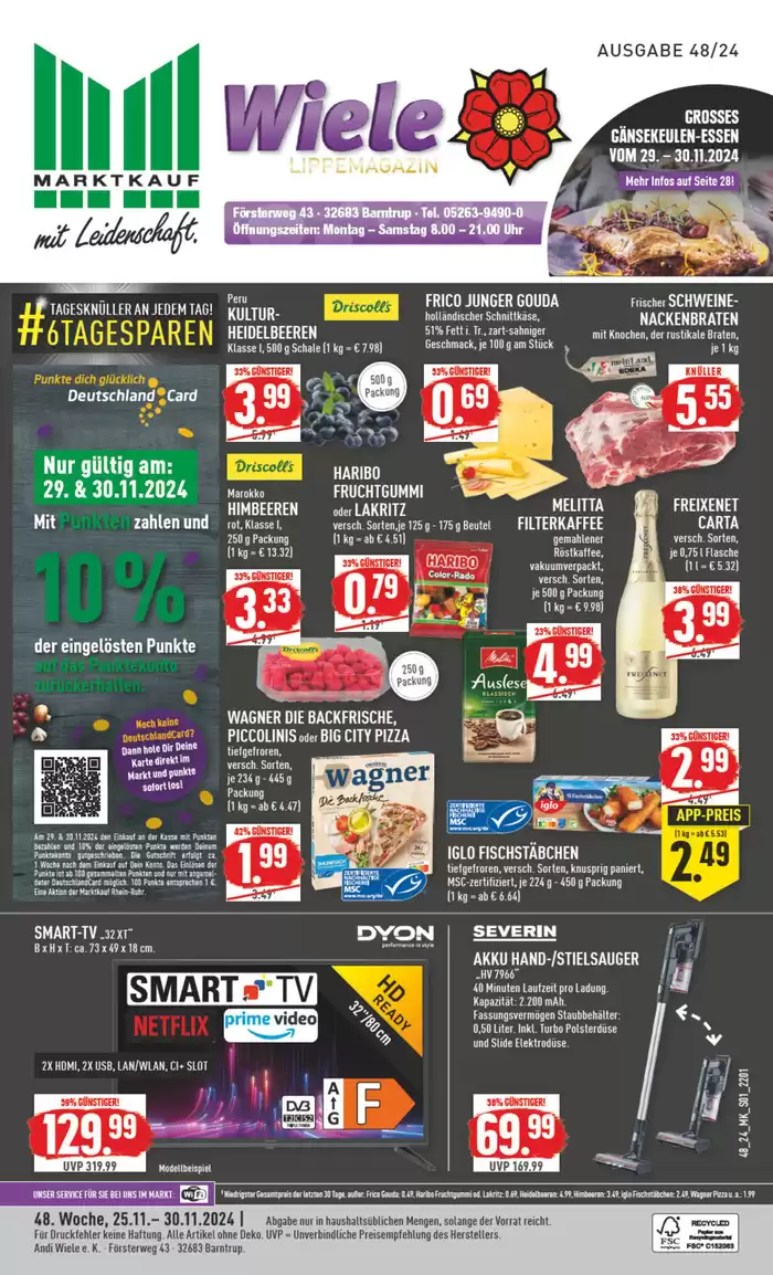 Marktkauf Katalog in Barntrup | Exklusive Deals und Schnäppchen | 24.11.2024 - 8.12.2024