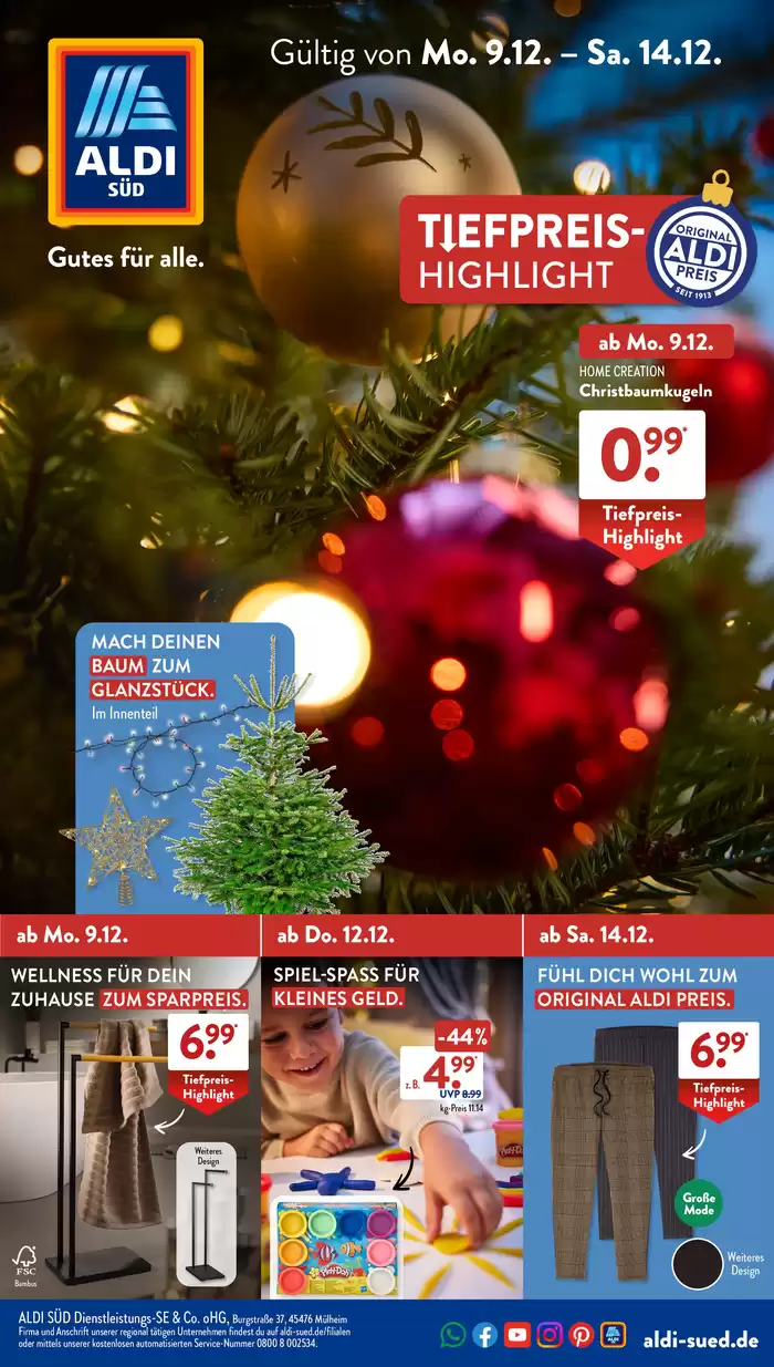 Aldi Süd Katalog in Sindelfingen | Rabatte und Aktionen | 9.12.2024 - 14.12.2024