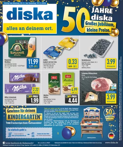 Angebote von Supermärkte in Meiningen | Jetzt sparen mit unseren Deals in diska | 25.11.2024 - 9.12.2024