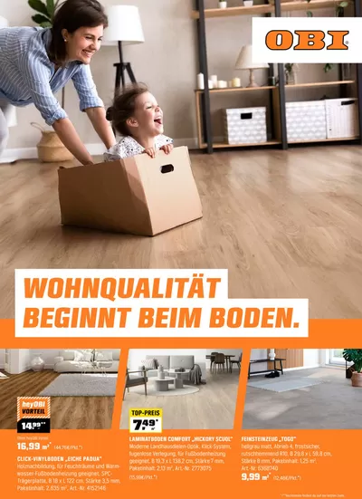 OBI Katalog in Burgdorf (Wolfenbüttel) | WOHNQUALITÄT BEGINNT BEIM BODEN. | 26.11.2024 - 31.1.2025