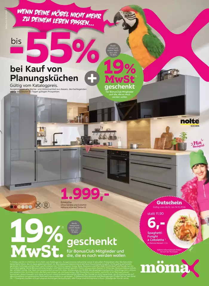 Mömax Katalog in München | bis -55% bei Kauf von Planungsküchen | 2.12.2024 - 10.12.2024