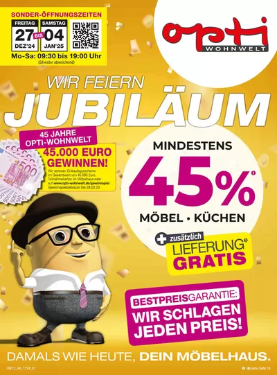 Opti Wohnwelt Katalog in Stuttgart | Jubiläumsprospekt | 20.12.2024 - 11.1.2025