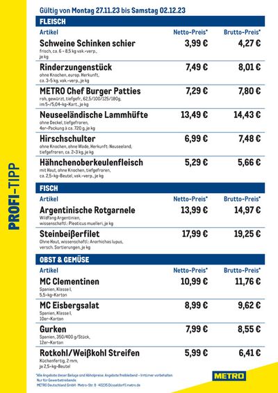 Metro Katalog in Köln | Profi Tipp | 27.11.2023 - 2.12.2023