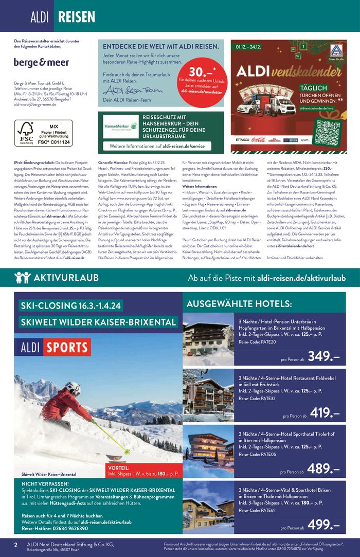 Aldi Nord Reisen Katalog | Aldi Nord Reisen flugblatt | 4.12.2023 - 31.12.2023
