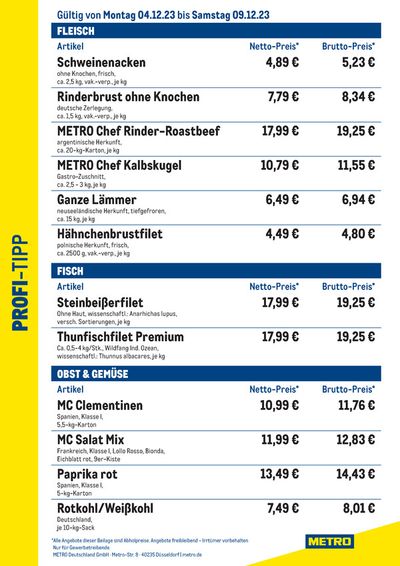 Angebote von Supermärkte in Berlin | Profi Tipp in Metro | 5.12.2023 - 9.12.2023