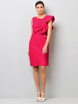 Kleid mit einseitigem Volant für 39,95€ in Alba Moda
