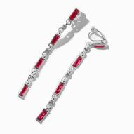 Pink Baguette Silver-tone 2.5" Clip-On Drop Earrings für 5€ in Claire's