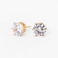 18ct Gold Plated Cubic Zirconia Round Stud Earrings - 8MM für 9,2€ in Claire's