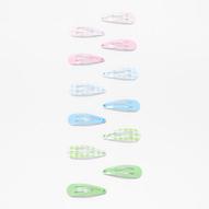 Claire's Club Pastel Gingham Snap Hair Clips - 12 Pack für 2,4€ in Claire's