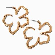 Squiggle Flower Outline Gold-tone Hoop Earrings für 6,49€ in Claire's