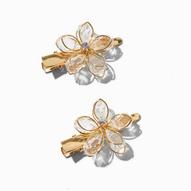 Claire's Club Gem Flower Gold-tone Hair Clips - 2 Pack für 3,99€ in Claire's