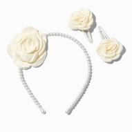 Claire's Club Ivory Flower Headband & Snap Hair Clip Set - 3 Pack für 4,99€ in Claire's