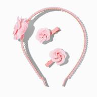 Claire's Club Pink Flower Headband & Snap Hair Clip Set - 3 Pack für 4,99€ in Claire's