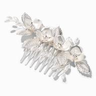 Embellished Matte Silver-tone & Pearl Flower Hair Comb für 6,8€ in Claire's