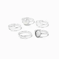 Claire's Club Silver Basic Rings - 5 Pack für 4,79€ in Claire's