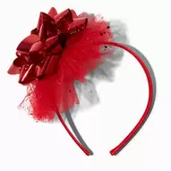 Glittery Red Gift Bow & Tulle Headband für 7,99€ in Claire's