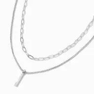 Silver-tone Bar Multi Strand Chain Necklace für 4,79€ in Claire's