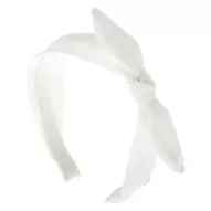 White Solid Knotted Bow Headband für 4,79€ in Claire's