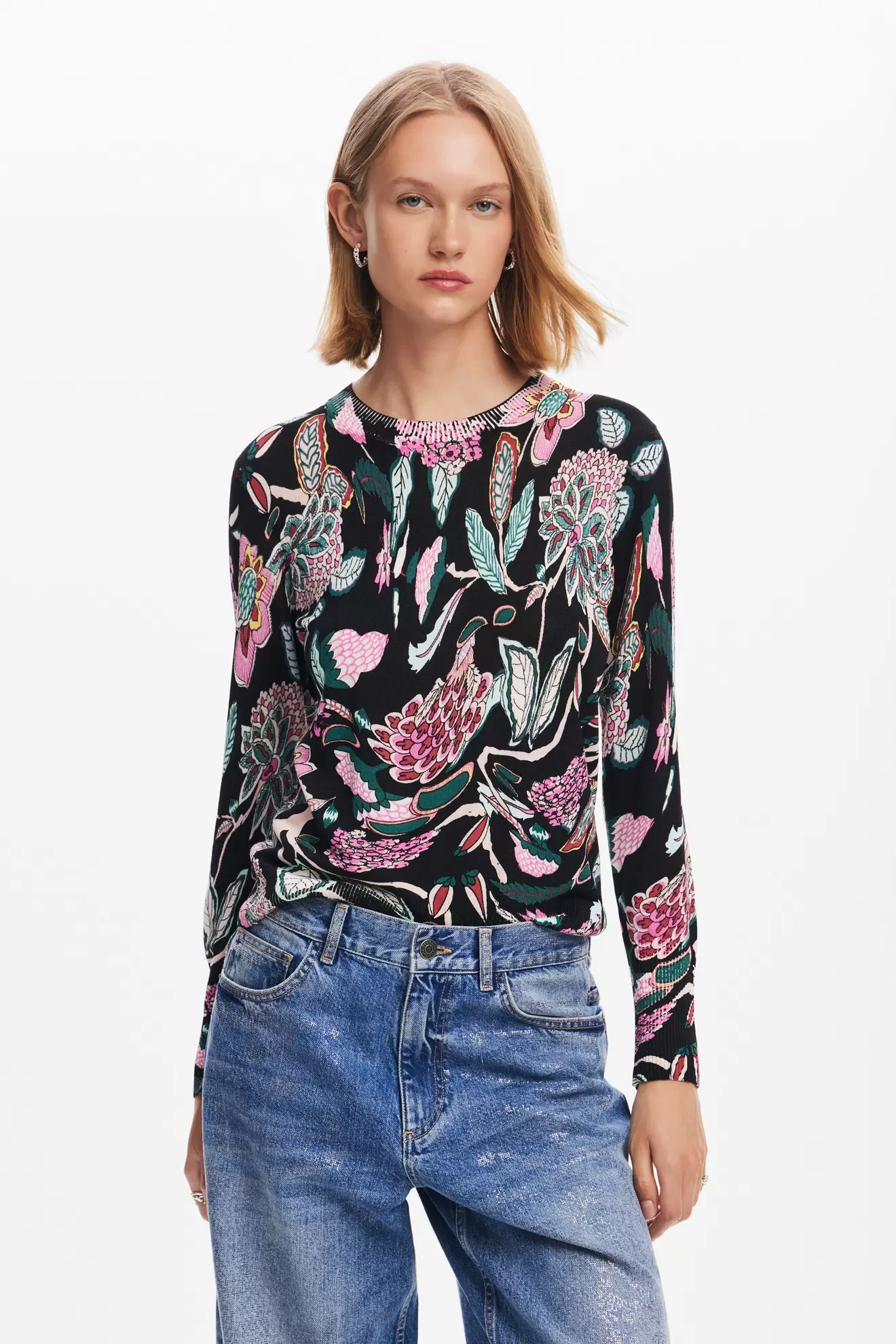 Strickpullover mit botanischen Mustern für 55,96€ in Desigual