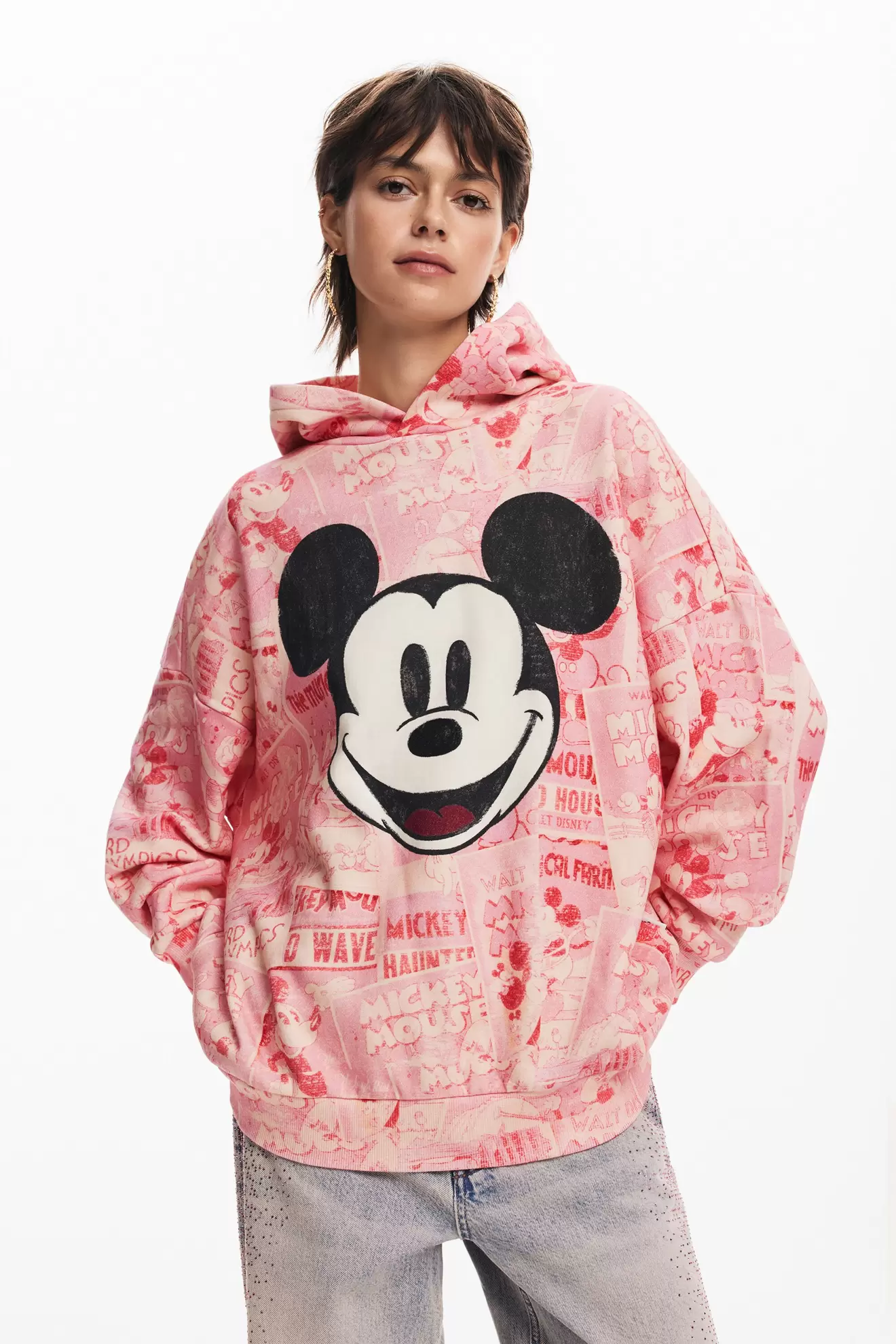 Mickey Mouse Kapuzenpullover mit Kordel für 83,3€ in Desigual