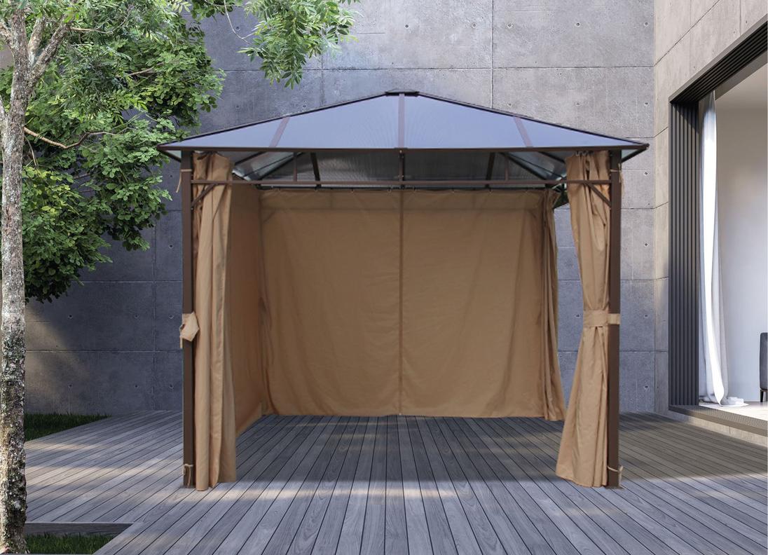 Hardtop-Gartenpavillon mit Seitenteilen 3x3m für 444€ in Thomas Philipps