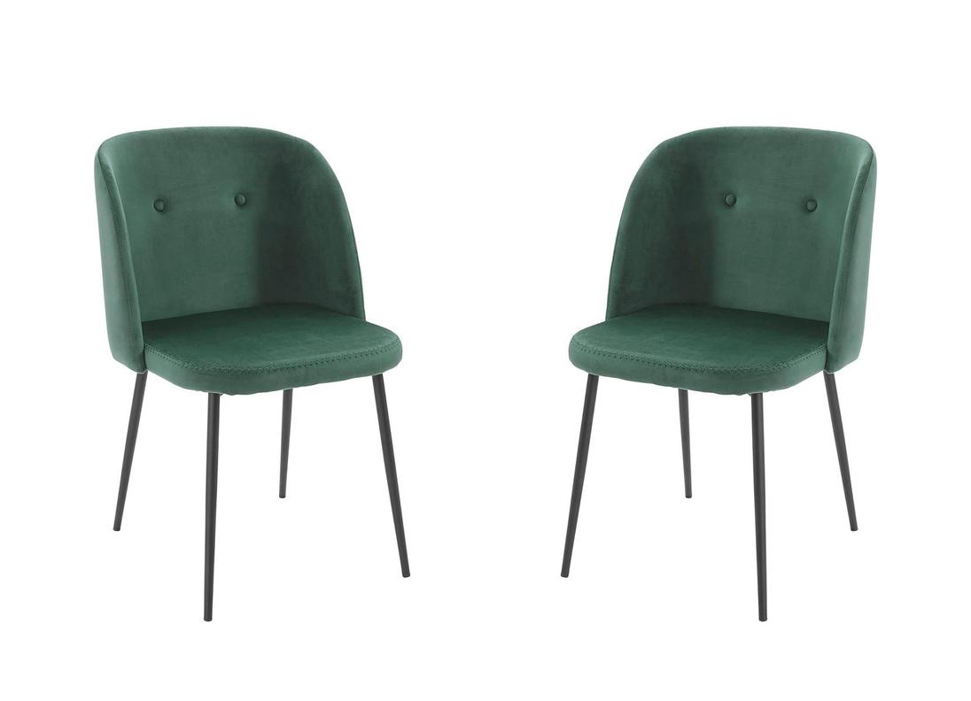 Esszimmerstühle aus Samt mit Metallfüßen 2er-Set Grün für 49,99€ in Thomas Philipps