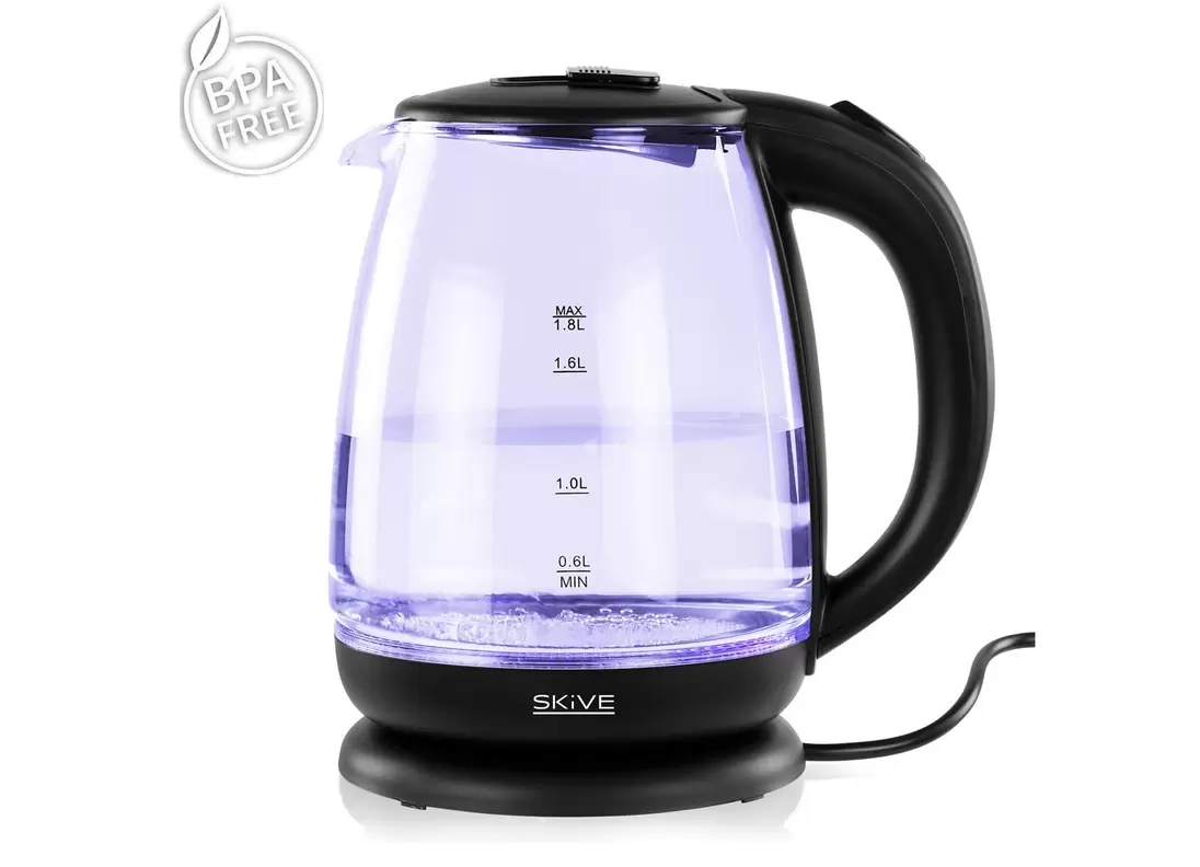 Skive LED-Glaswasserkocher 1,8 Liter Schwarz für 12,95€ in Thomas Philipps