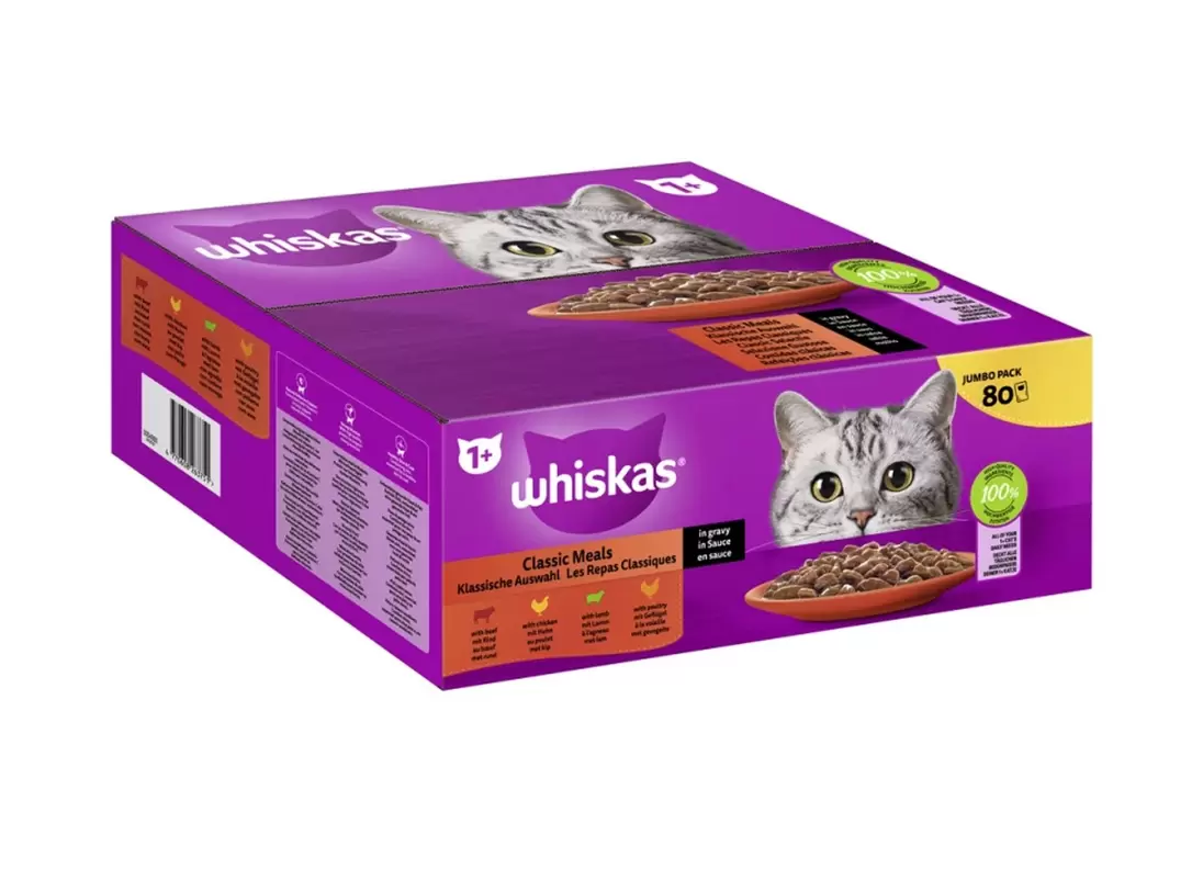 Whiskas Jumbopack Klassische Auswahl in Sauce 80x 85g für 29,99€ in Thomas Philipps