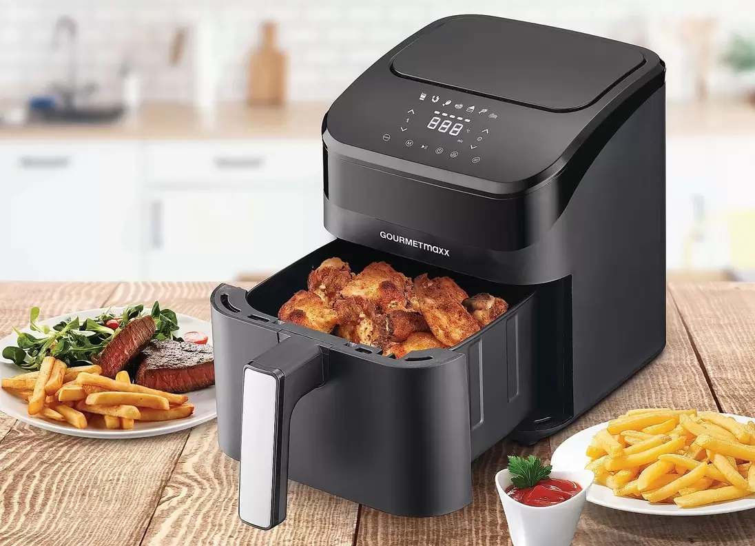 Gourmetmaxx Digitale Heißluftfritteuse 4 Liter 1400W Schwarz für 39,99€ in Thomas Philipps