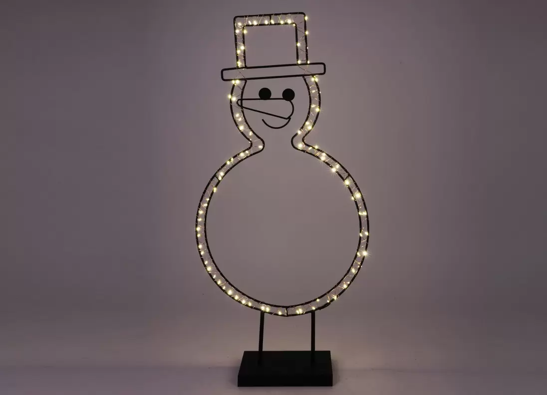 Mittelgroße LED-Metalldeko mit Timer 60cm LEDs Warmweiß Schneemann für 12,99€ in Thomas Philipps