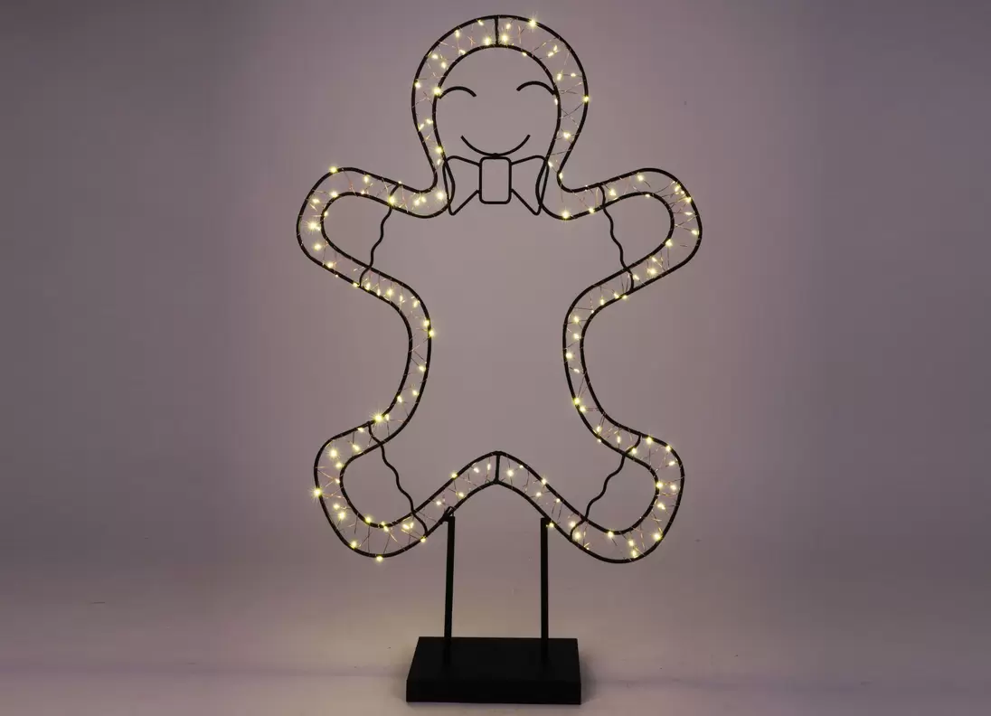 Mittelgroße LED-Metalldeko mit Timer 60cm LEDs Warmweiß Lebkuchenfigur für 12,99€ in Thomas Philipps